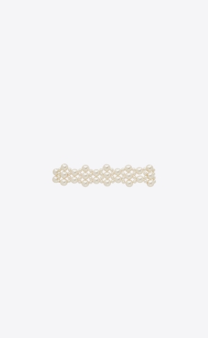 YSL Alternating Pearls Bracelet In Metal Silver Grädde | ZTE437519