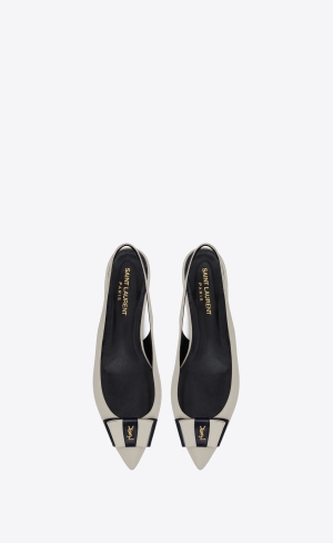 YSL Anaïs Slingback Flats In Smooth And Lack Läder Marinblå | RTS984670