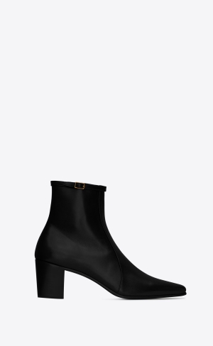 YSL Arsun Zipped Boots In Shiny Läder Svarta | YFI036957
