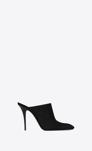 YSL Ascot Mules In Crepe Satin Svarta | OJB134697