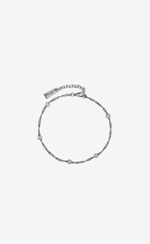 YSL Ball And Intertwined Chain Bracelet In Metal Silver | YGO387214