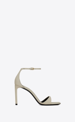 YSL Bea Sandals In Smooth Läder Pearl | ILG402891