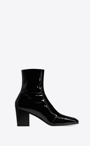 YSL Beau Zipped Boots In Lack Läder Noir | KTL752064