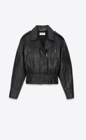 YSL Biker Jacket In Lambskin Svarta | ICL524973