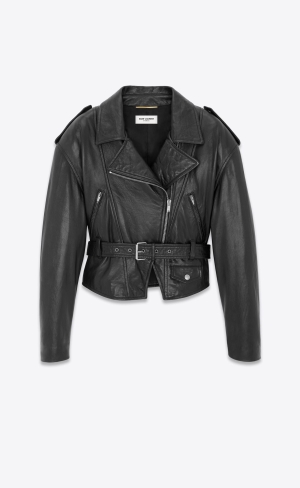 YSL Biker Jacket In Lambskin Svarta | JWH257493