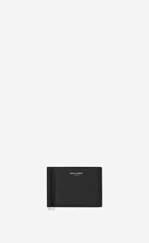 YSL Bill Clip Wallet In Smooth Läder Svarta | CXL589260