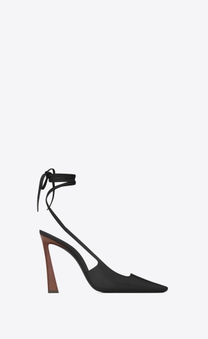 YSL Blade Slingback Pumps In Smooth Läder Svarta | CFQ804719