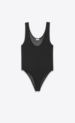 YSL Bodysuit In Sheer Knit Svarta | HWO863419