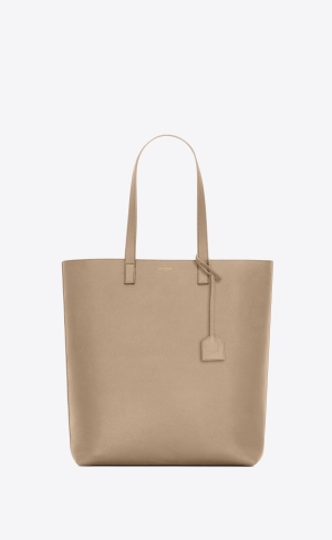 YSL Bold Shopping Bag In Grained Läder Grå | DKS597613