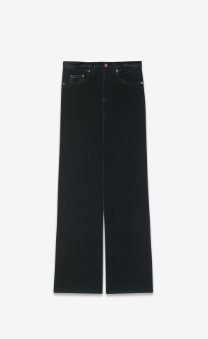 YSL Breda-leg Pants In Velvet Svarta | YCK581740