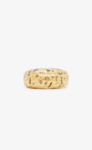 YSL Bumpy Textured Cuff In Metal Guld | WLA491620