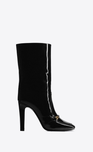 YSL Camden Boots In Lack Läder Noir | WLJ205367