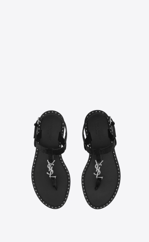 YSL Cassandra Sandals In Mocka Noir | GYK617859