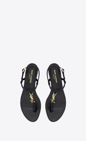 YSL Cassandra Sandals In Silk Satin Marinblå | OZU170283