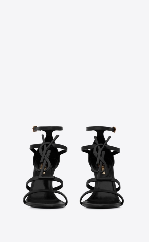 YSL Cassandra Sandals In Smooth Läder Svarta | FWE984723