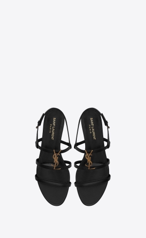 YSL Cassandra Sandals In Smooth Läder Svarta | PLW579102