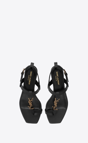 YSL Cassandra Sandals In Smooth Läder Svarta | RSO812760