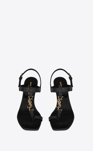 YSL Cassandra Sandals In Smooth Läder Svarta | UGE438957