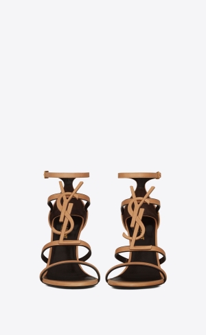 YSL Cassandra Sandals In Vegetable-tanned Läder Guld | VWC284796