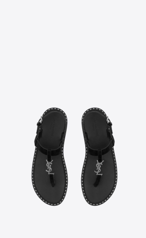 YSL Cassandre Sandals In Mocka Svarta | IAL863425