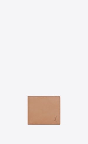 YSL Cassandre Shadow Saint Laurent East/West Wallet With Coin Purse In Smooth Läder Bruna Guld | VNP970351