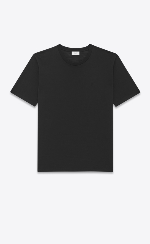 YSL Cassandre T-shirt In Silk Ull Svarta | NBG426081