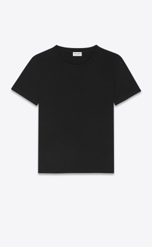 YSL Cassandre T-shirt In Ull Jersey Noir | IWX276340