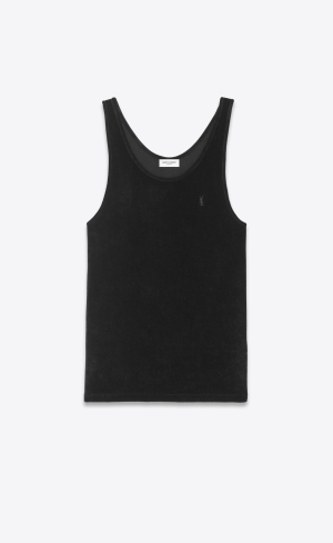 YSL Cassandre Tank Top In Velvet Noir | UHC907346
