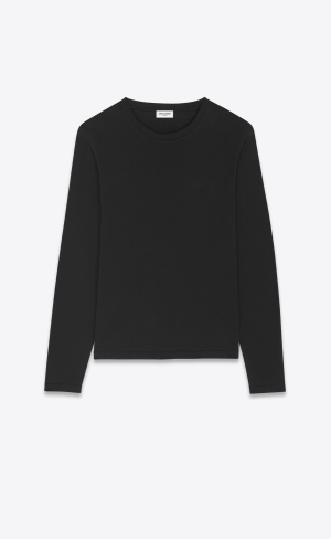 YSL Cassandre Top In Bomull Jersey Noir | URM846193