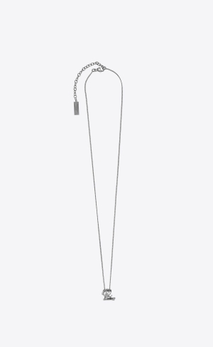 YSL Cassandre Twist Pendant Necklace In Metal Mirror | BSX456129