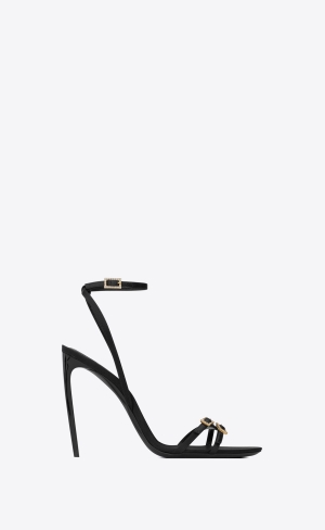 YSL Cassie Sandals In Crepe Satin Svarta | MRT965213