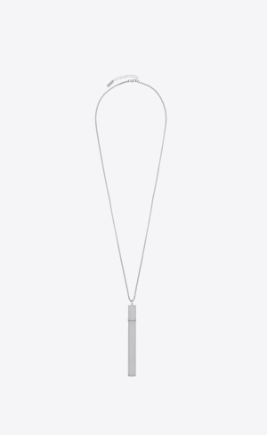 YSL Cigarette Holder Pendant Necklace In Sterling Silver Silver | JRM754610