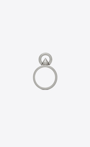 YSL Circle And Spike Ring In Sterling Silver Palladium | HZB675913