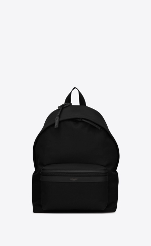 YSL City Backpack In Econyl® Smooth Läder And Nylon Noir | QYP496127