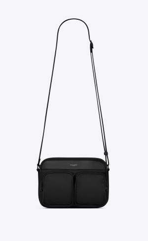 YSL City Saint Laurent New Camera Bag In Econyl® Regenerated Nylon Svarta | VDM438597