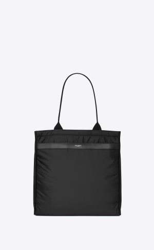 YSL City Saint Laurent Tote Bag In Econyl® Regenerated Nylon Svarta | XFN069348