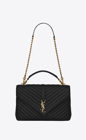 YSL College Large Chain Bag In Quiltad Läder Svarta | RNP207815