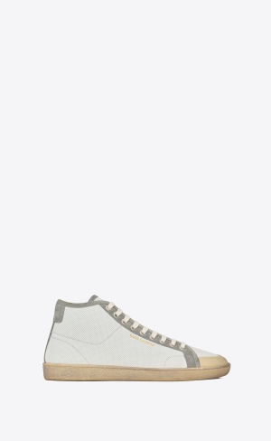 YSL Court Klassiska Sl/39 Sneakers In Läder And Mocka Blanc Optique And Paris Roof | IYQ640815