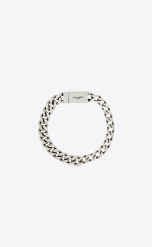 YSL Curb Chain Bracelet In Metal Silver | QBP649305