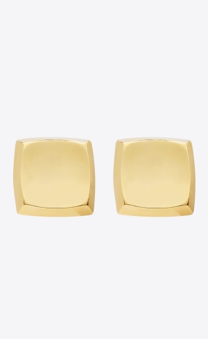 YSL Curvy Square Earrings In Metal Guld | HGJ967541