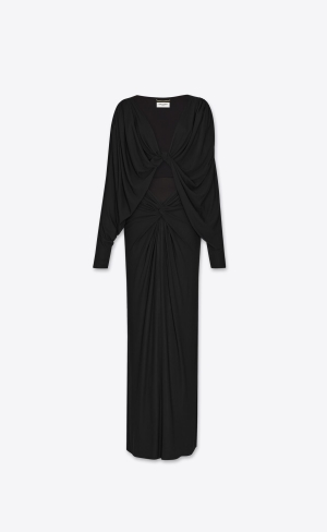 YSL Cut-out Klänning In Crepe Jersey Svarta | BNW064928