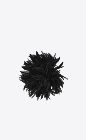 YSL Dahlia Brooch In Silk Svarta | QHS364851