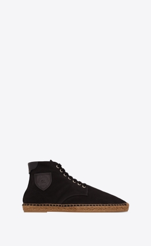 YSL Damon High-top Espadrilles In Canvas Svarta | ABW875034