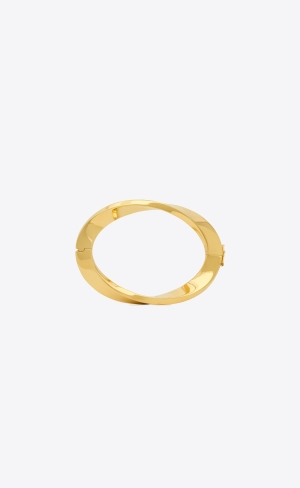 YSL Deco Twist Bracelet In Metal Guld | JIQ195248