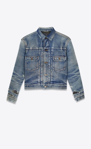 YSL Destroyed Jacket Blå | OFC268351