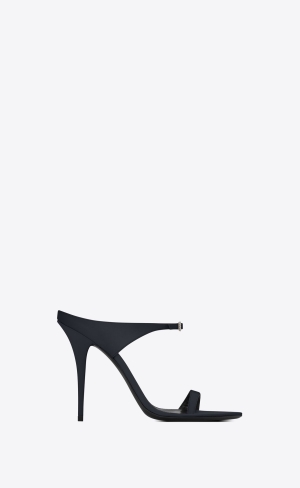 YSL Dive Mules In Silk Satin Marinblå | RAW675182