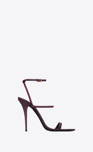 YSL Dive Sandals In Shantung Prune | VMT879142