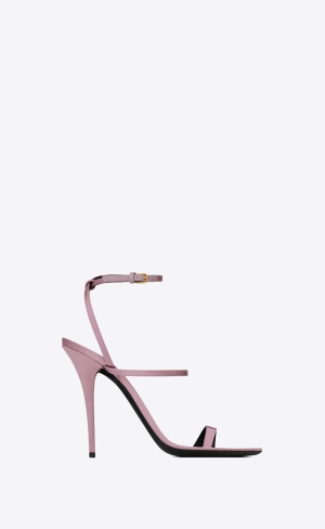YSL Dive Sandals In Silk Satin Rosa | NTG057148