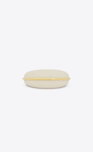 YSL Dome Cuff Bracelet In Metal Guld Vita | JKR519867
