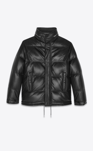 YSL Down Jacket In Lambskin Svarta | IES374589